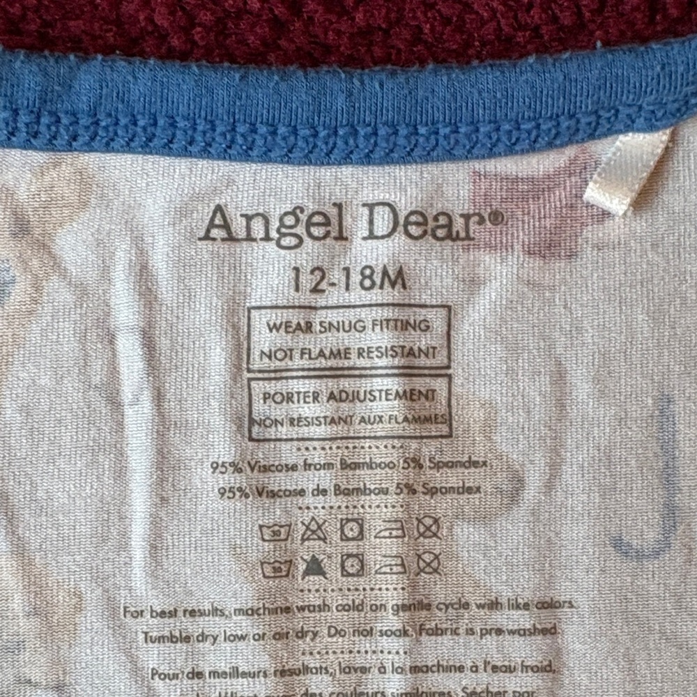 Angel Dear Kids Footie with Blue and Cream - Picture 2 of 6